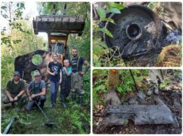 Fragmenty czołgu T-34 odnalezione przez poszukiwaczy pod Fromborkiem Poszukiwania elementów pancernych z lutego 1945 roku