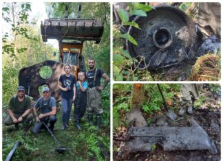 Fragmenty czołgu T-34 odnalezione przez poszukiwaczy pod Fromborkiem Poszukiwania elementów pancernych z lutego 1945 roku