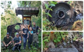 Fragmenty czołgu T-34 odnalezione przez poszukiwaczy pod Fromborkiem Poszukiwania elementów pancernych z lutego 1945 roku