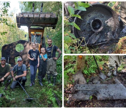 Fragmenty czołgu T-34 odnalezione przez poszukiwaczy pod Fromborkiem Poszukiwania elementów pancernych z lutego 1945 roku