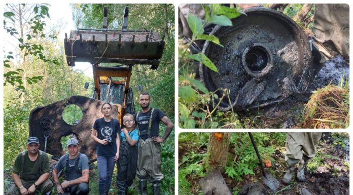 Fragmenty czołgu T-34 odnalezione przez poszukiwaczy pod Fromborkiem Poszukiwania elementów pancernych z lutego 1945 roku