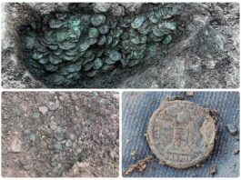 Skarb 8000 rzymskich monet z IV wieku odkryty wykrywaczem (GALERIA) Skarb rzymskich monet odkryty w Anglii