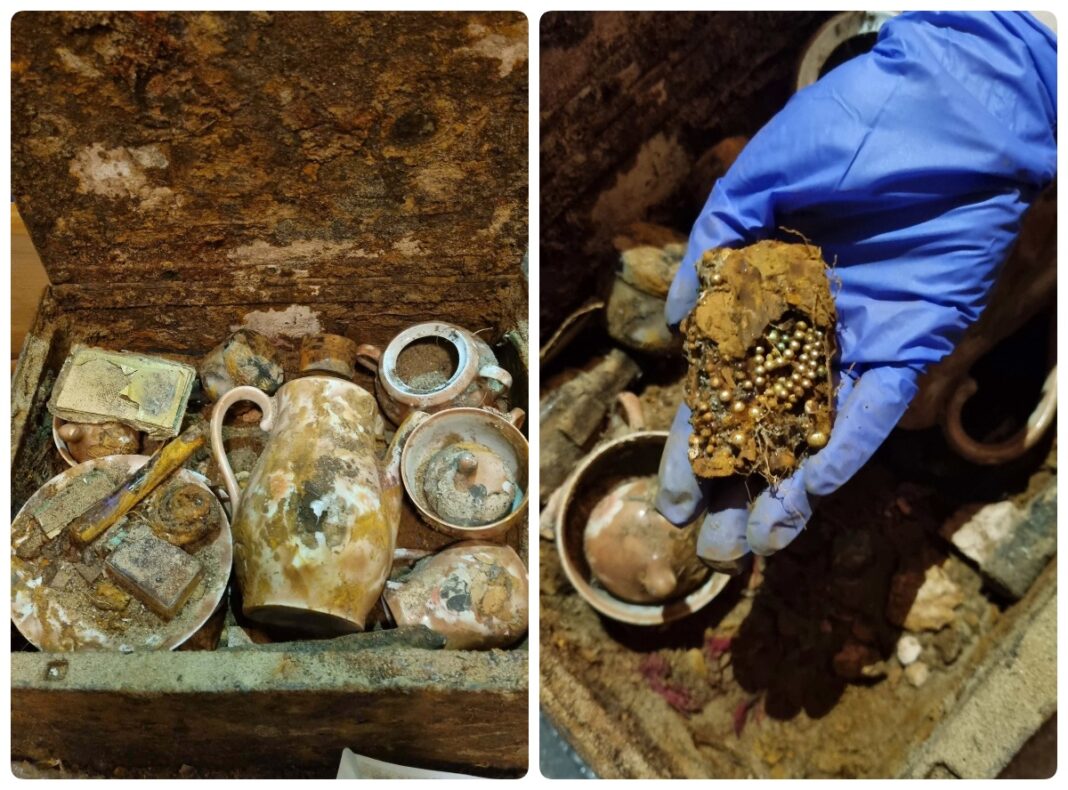 Skrzynia skarbów odnaleziona przy budowie kąpieliska w Zielonej Górze