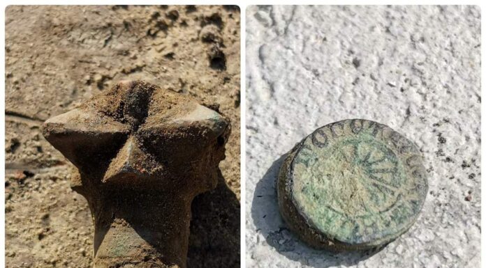 Średniowieczna buława i monety odkryte na rynku w Żorach! Buława i zlepek monet odkryte na rynku w Żorach