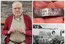 Nieśmiertelnik żołnierza USA z załogi B-24 po latach wraca do rodziny (GALERIA) Srebrna bransoletka żołnierza USA wraca do rodziny
