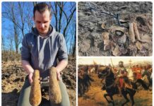 Husarska zbroja – niesamowite artefakty odkryte przez poszukiwacza (GALERIA +FILM) Patryk Chmielewski "Profesor Detektorysta" i odkryta przez niego zbroja husarska