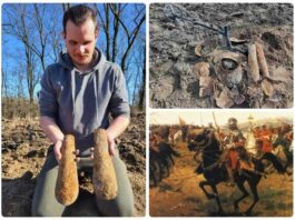 Husarska zbroja – niesamowite artefakty odkryte przez poszukiwacza (GALERIA +FILM) Patryk Chmielewski "Profesor Detektorysta" i odkryta przez niego zbroja husarska