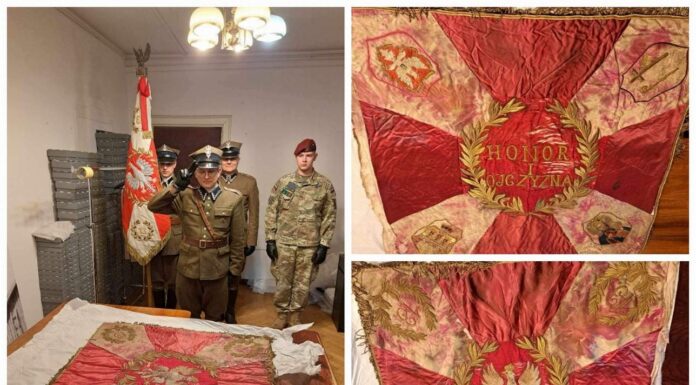 Zaginął w 39′ – sztandar 13 Pułku Piechoty z Pułtuska odnaleziony!