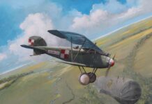 Rocznica pierwszego w historii polskiego lotnictwa zestrzelenia balonu nieprzyjacielskiego Obraz przedstawiający scenę ataku pil. Franciszka Jacha na balon ukraiński autorstwa Pana Roberta Firszta