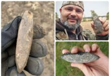 Trzy różne siekierki neolityczne odkryte na Kujawach (GALERIA) Neolityczne siekierki odkryte przez Weles Grupa historyczno eksploracyjna