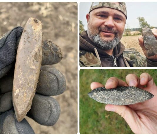 Trzy różne siekierki neolityczne odkryte na Kujawach (GALERIA) Neolityczne siekierki odkryte przez Weles Grupa historyczno eksploracyjna