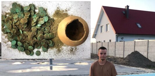 Skarb 466 monet z XVII wieku odkryty przy budowie domu