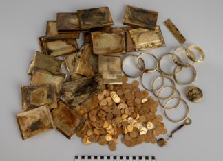 Czechy. Na spacerze odkryli ponad 7 kg złota! (GALERIA) Depozyt ze złotym skarbem odkryty w Czechach fot. Muzeum východních Čech v Hradci Králové