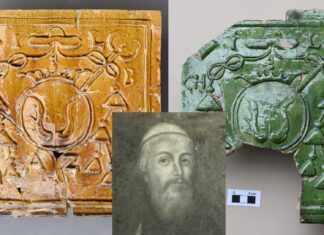 Unikatowe kafle piecowe z dawnego klasztoru Bazylianów w Chełmie Kafle piecowe biskupa Józefa Lewickiego z dawnego klasztoru Bazylianów w Chełmie fot. Lubelski Wojewódzki Konserwator Zabytków