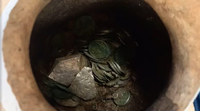 Znamy zawartość skarbu odkrytego pod Kaliszem – zmienia historie! (GALERIA +FILM) Skarb srebra spod Kalisza fot. DENAR Kalisz