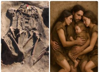 Odkrycie zbiorowego pochówku z okresu mezolitu datowanego na ok. 8000-7000 lat p.n.e wizualizacja grobu