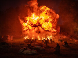 Twierdza Modlin 1939. Rekonstrukcja historyczna, która pozwoliła cofnąć się w czasie (GALERIA) Kulminacyjny wybuch na koniec wieczoru