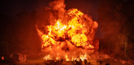 Twierdza Modlin 1939. Rekonstrukcja historyczna, która pozwoliła cofnąć się w czasie (GALERIA) Kulminacyjny wybuch na koniec wieczoru