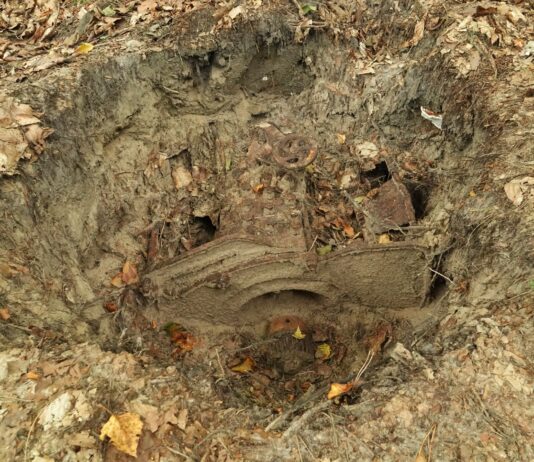 Stara młocarnia ukryta w jednym z podkarpackich lasów (GALERIA)