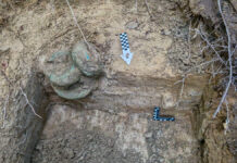 Skarb z początku epoki żelaza odkryty na terenie Nadleśnictwa Gdańsk (GALERIA) ulozenie-skarbu-w-ziemi.