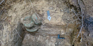 Skarb z początku epoki żelaza odkryty na terenie Nadleśnictwa Gdańsk (GALERIA) ulozenie-skarbu-w-ziemi.