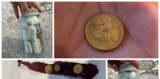 Słoiki z monetami odkryte w kamiennym murze (GALERIA) Słoiki pełne monet