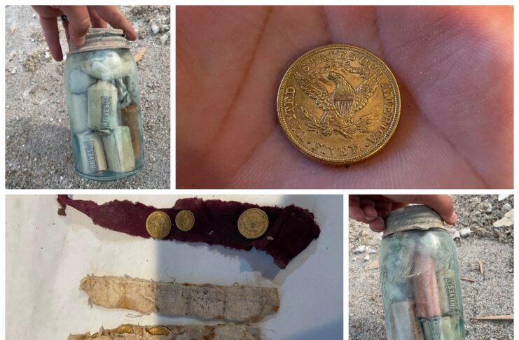 Słoiki z monetami odkryte w kamiennym murze (GALERIA) Słoiki pełne monet