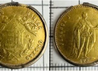 Złoty dukat z czasów Austro-Węgier odkryty pod Bochnią (GALERIA) Złoty dukat Franciszka Fózefa I