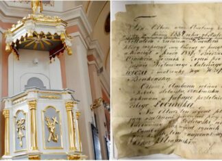Kapsuła czasu ukryta w ambonie, którą ks. Strusiński zostawił 140 lat temu Kapsuła czasu odnaleziona w ambonie