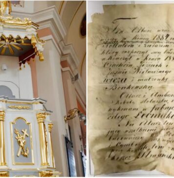 Kapsuła czasu ukryta w ambonie, którą ks. Strusiński zostawił 140 lat temu Kapsuła czasu odnaleziona w ambonie